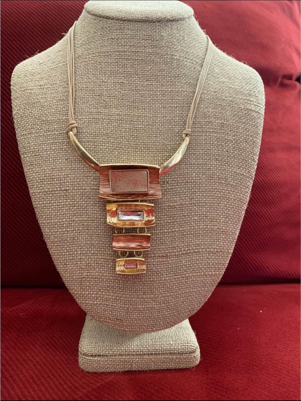 Gold-Tone Geometric Pendant Necklace - Women's Fashion Jewelry